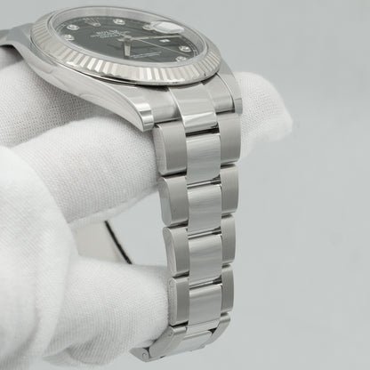 Rolex Datejust 41mm Stainless Steel Factory Black Diamond Dial 126334