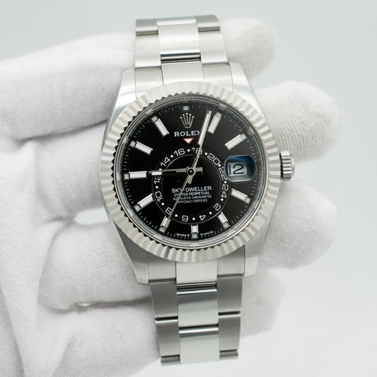 Rolex Sky-Dweller Black 42mm Oyster Steel Watch 336934