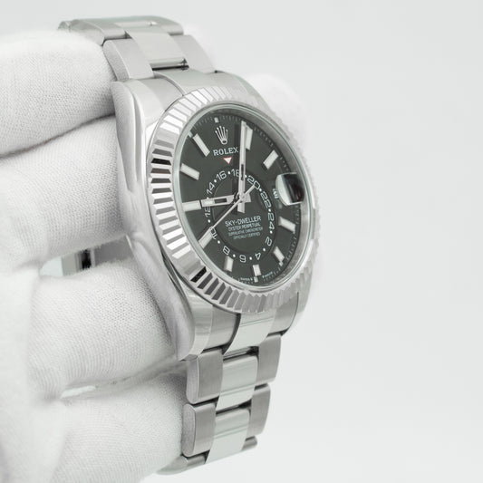 Rolex Sky-Dweller Black 42mm Oyster Steel Watch 336934
