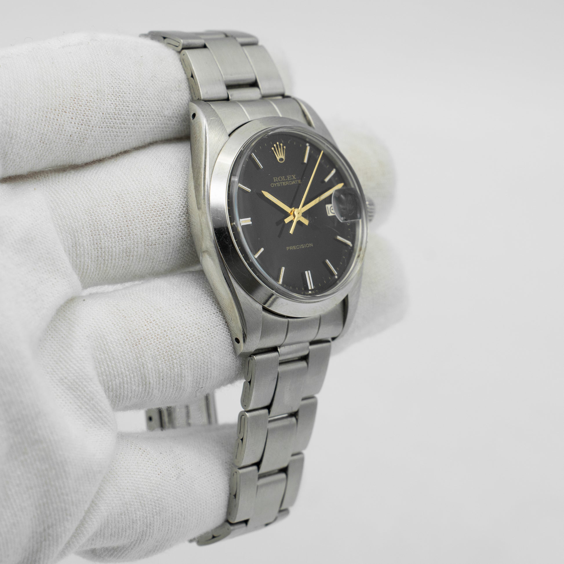 Rolex Oysterdate Precision 6694 Black Dial Oyster Bracelet 34mm
