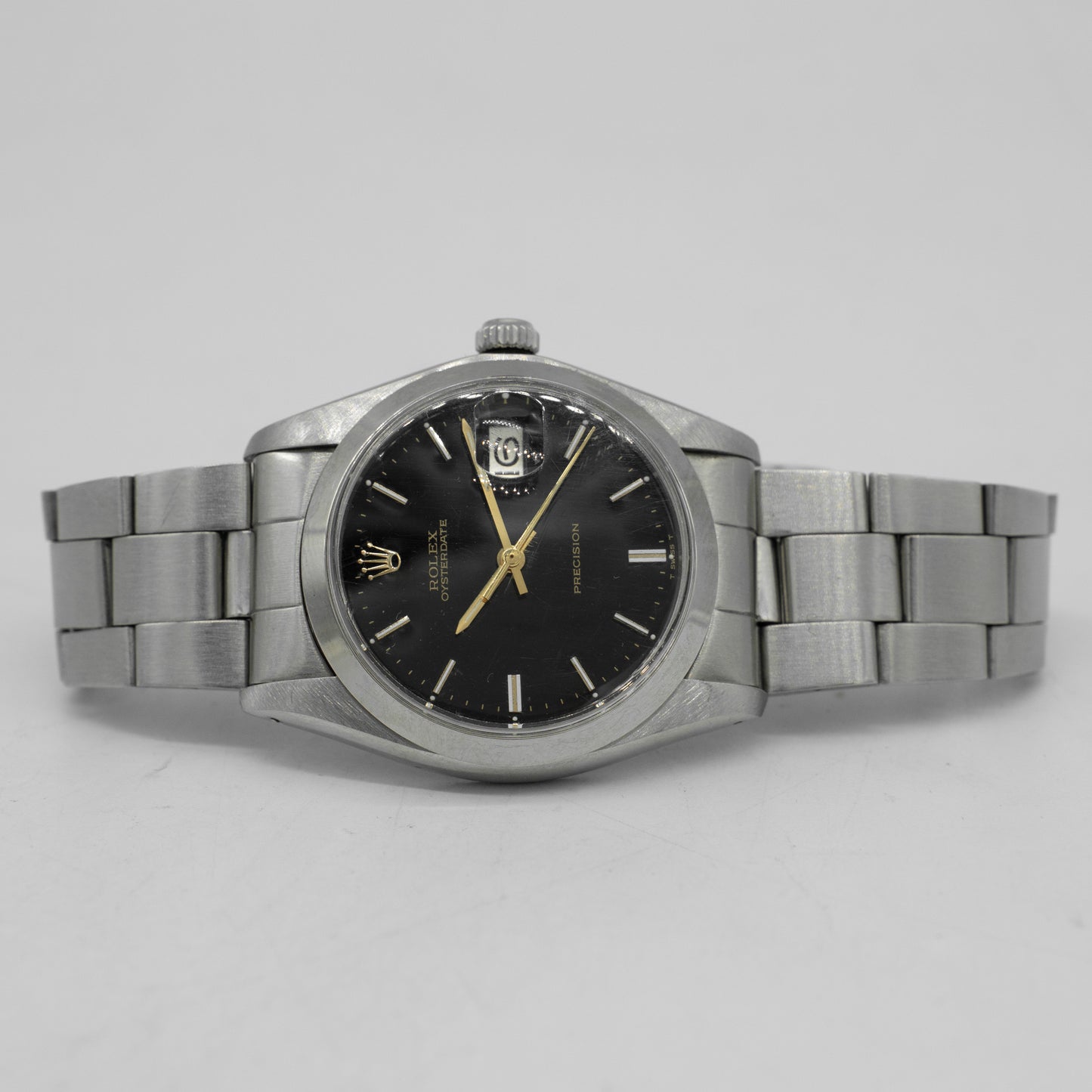 Rolex Oysterdate Precision 6694 Black Dial Oyster Bracelet 34mm