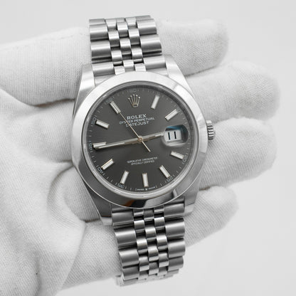 Rolex Datejust 41mm 126300 Jubilee Bracelet with Rhodium dial