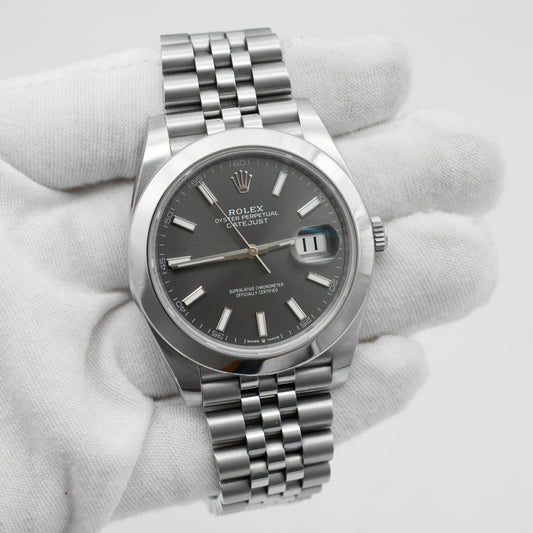 Rolex Datejust 41mm 126300 Jubilee Bracelet with Rhodium dial