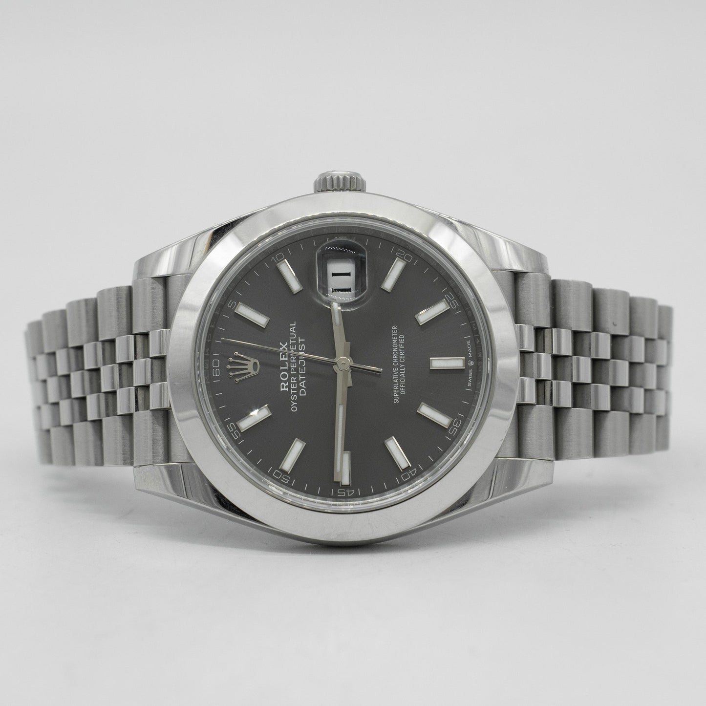 Rolex Datejust 41mm 126300 Jubilee Bracelet with Rhodium dial