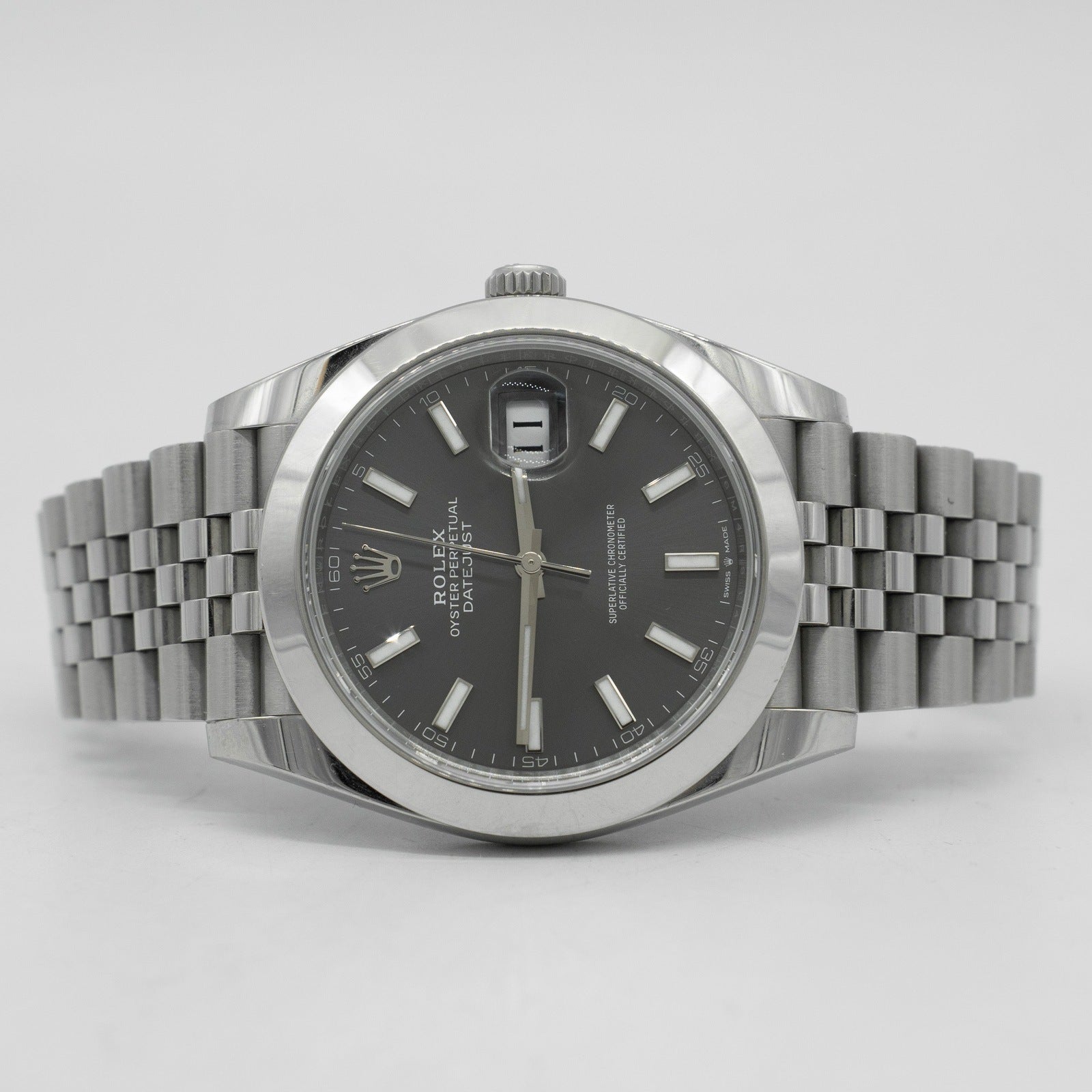 Rolex Datejust 41mm 126300 Jubilee Bracelet with Rhodium dial
