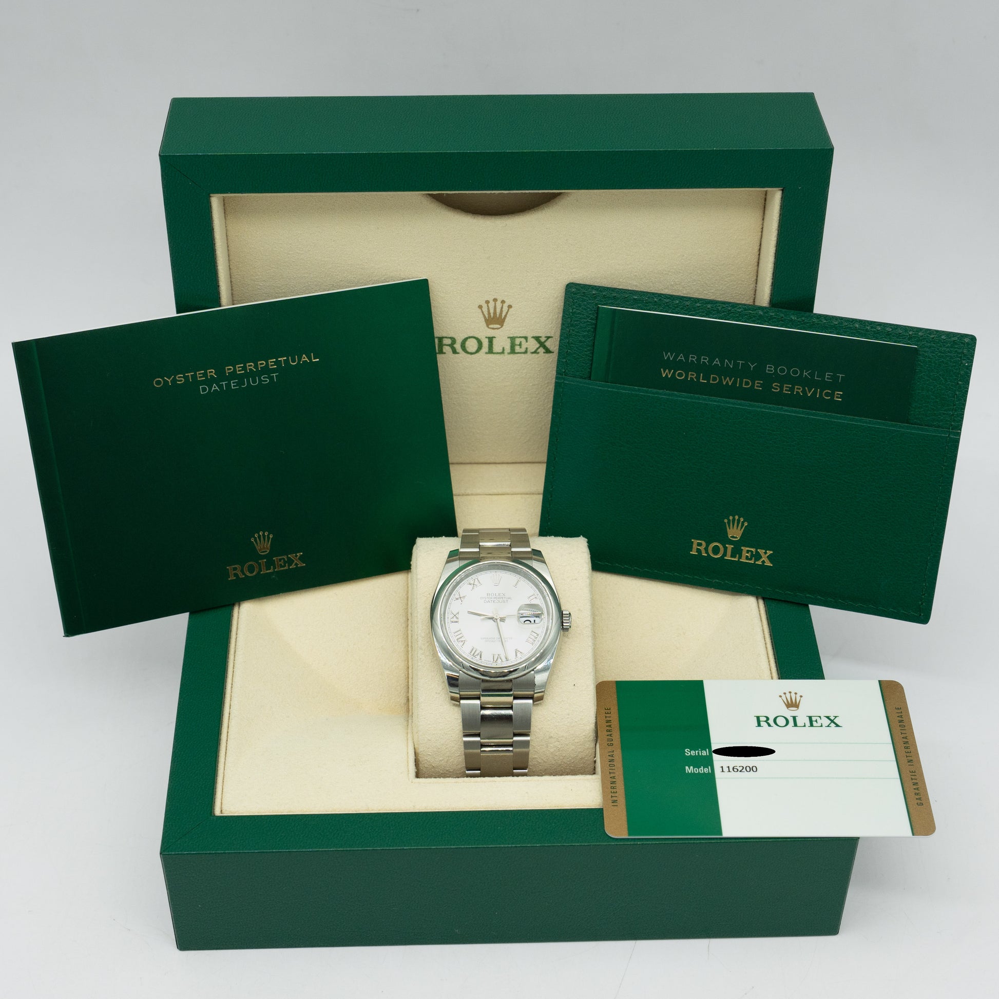 Rolex Datejust 116200 36mm Silver Roman Dial Stainless Steel