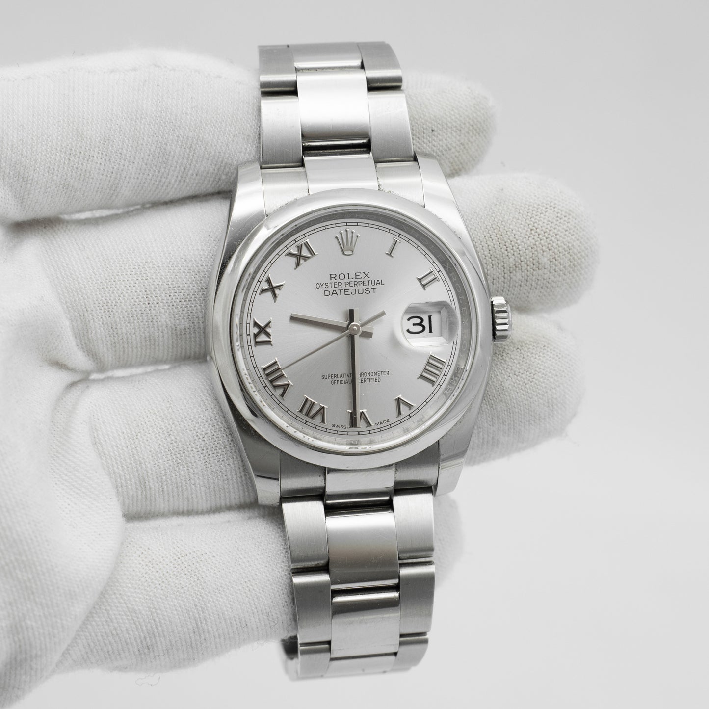 Rolex Datejust 116200 36mm Silver Roman Dial Stainless Steel