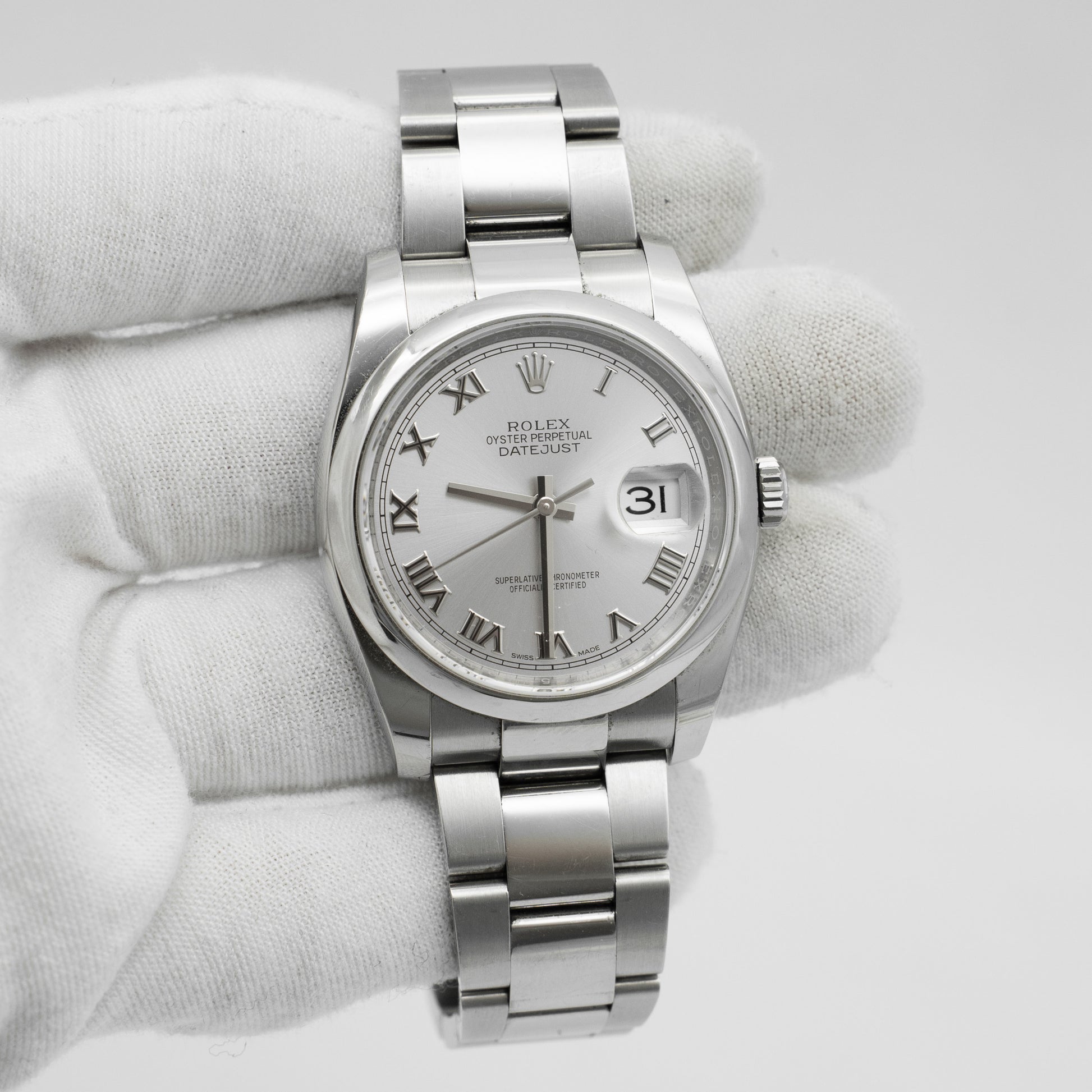 Rolex Datejust 116200 36mm Silver Roman Dial Stainless Steel