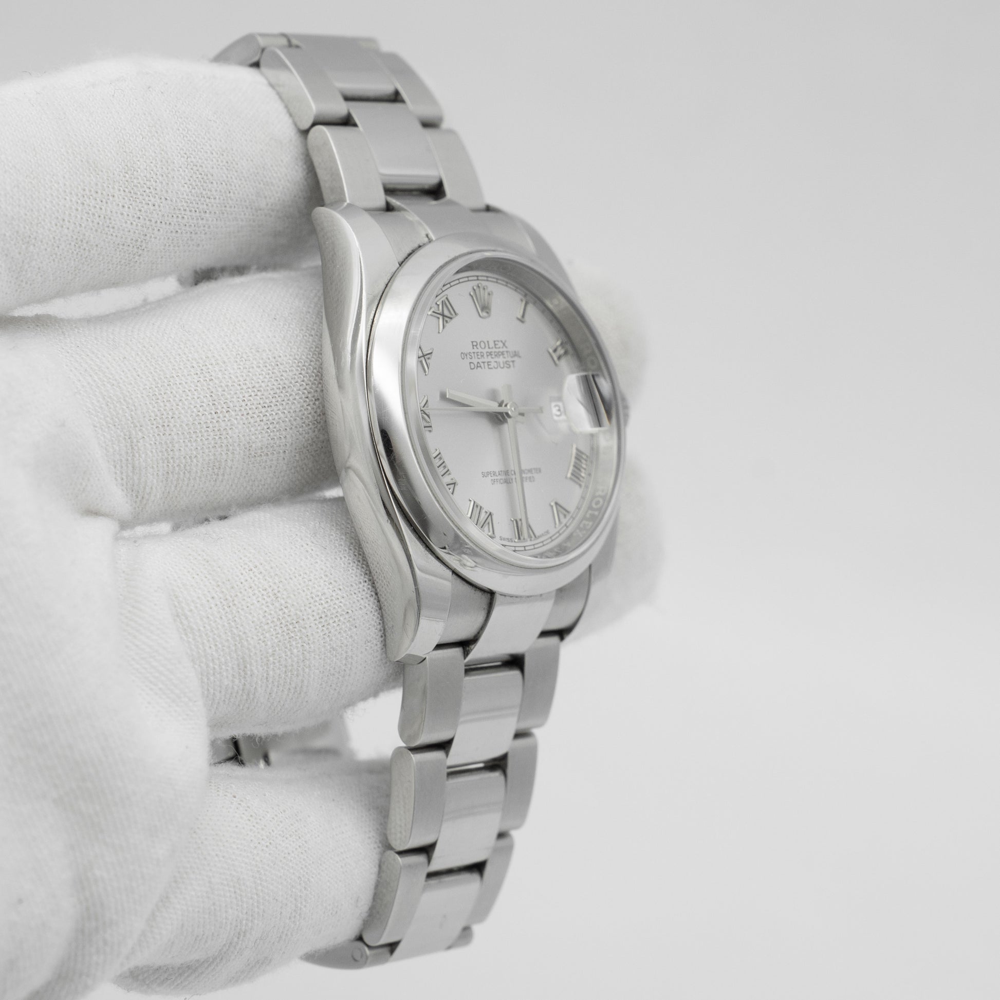 Rolex Datejust 116200 36mm Silver Roman Dial Stainless Steel