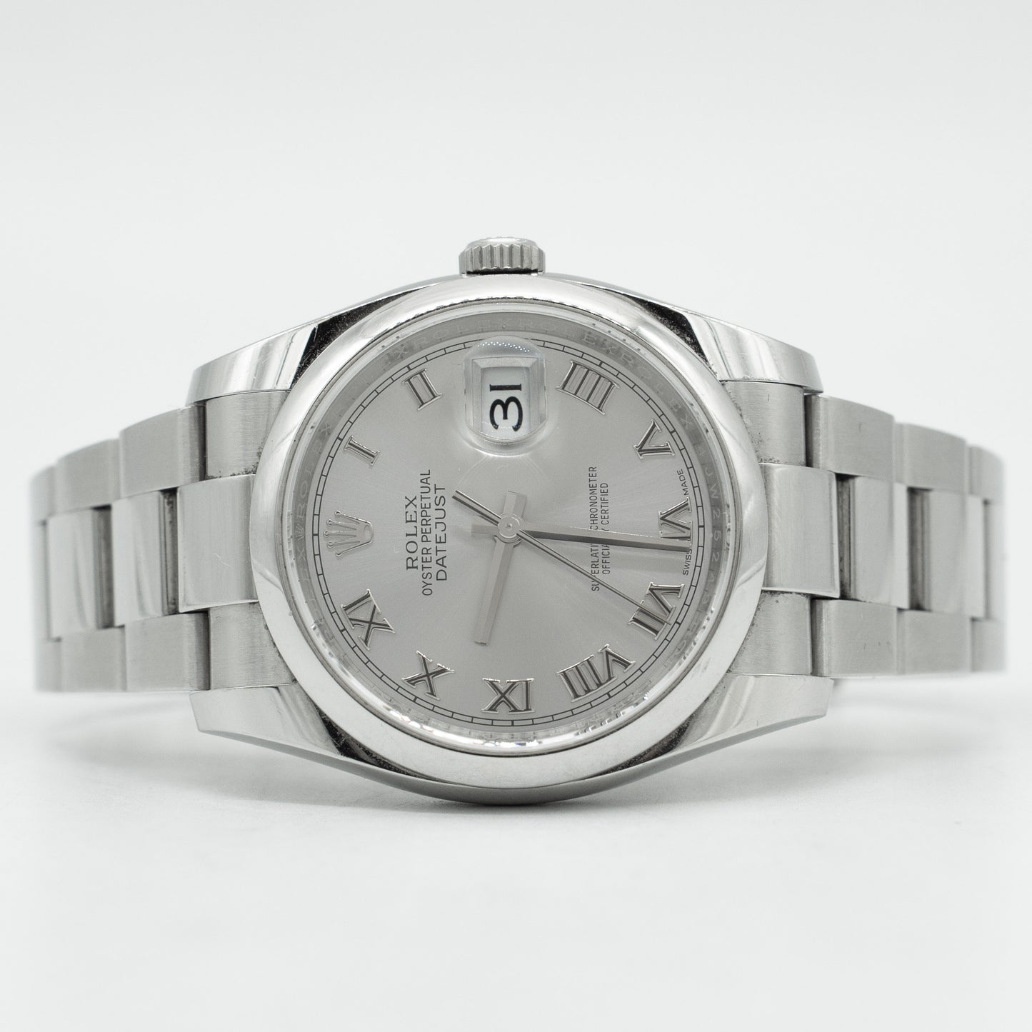 Rolex Datejust 116200 36mm Silver Roman Dial Stainless Steel