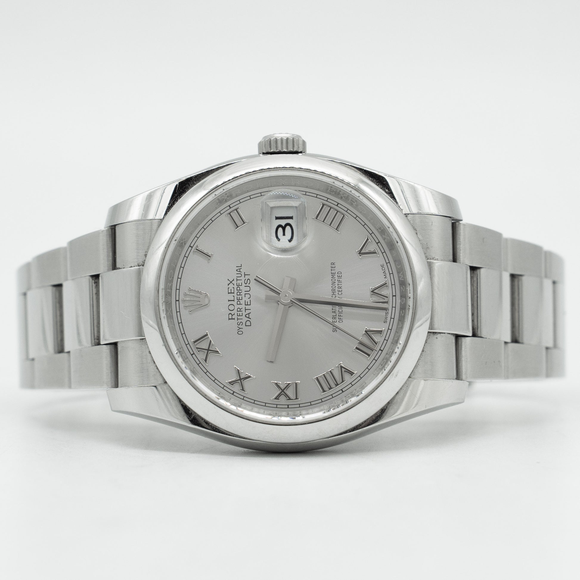 Rolex Datejust 116200 36mm Silver Roman Dial Stainless Steel