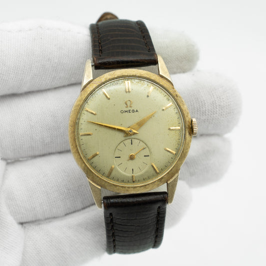Omega Bumper 6569 Gold 32mm Yellow Dial Mens Watch