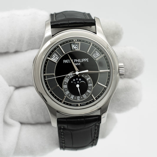 Patek Philippe Complications 5205G-010 Annual Calendar White Gold Black Dial