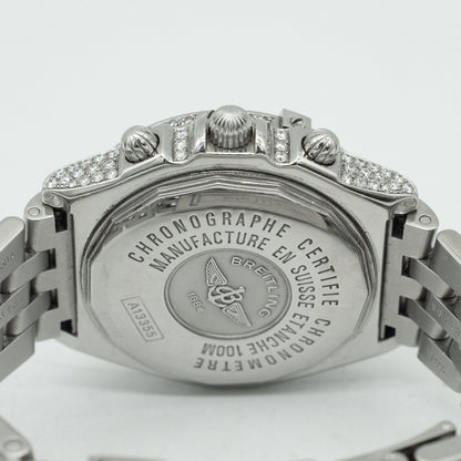 Breitling Crosswind Automatic Stainless Steel Silver Dial A13355 Iced Out 43mm