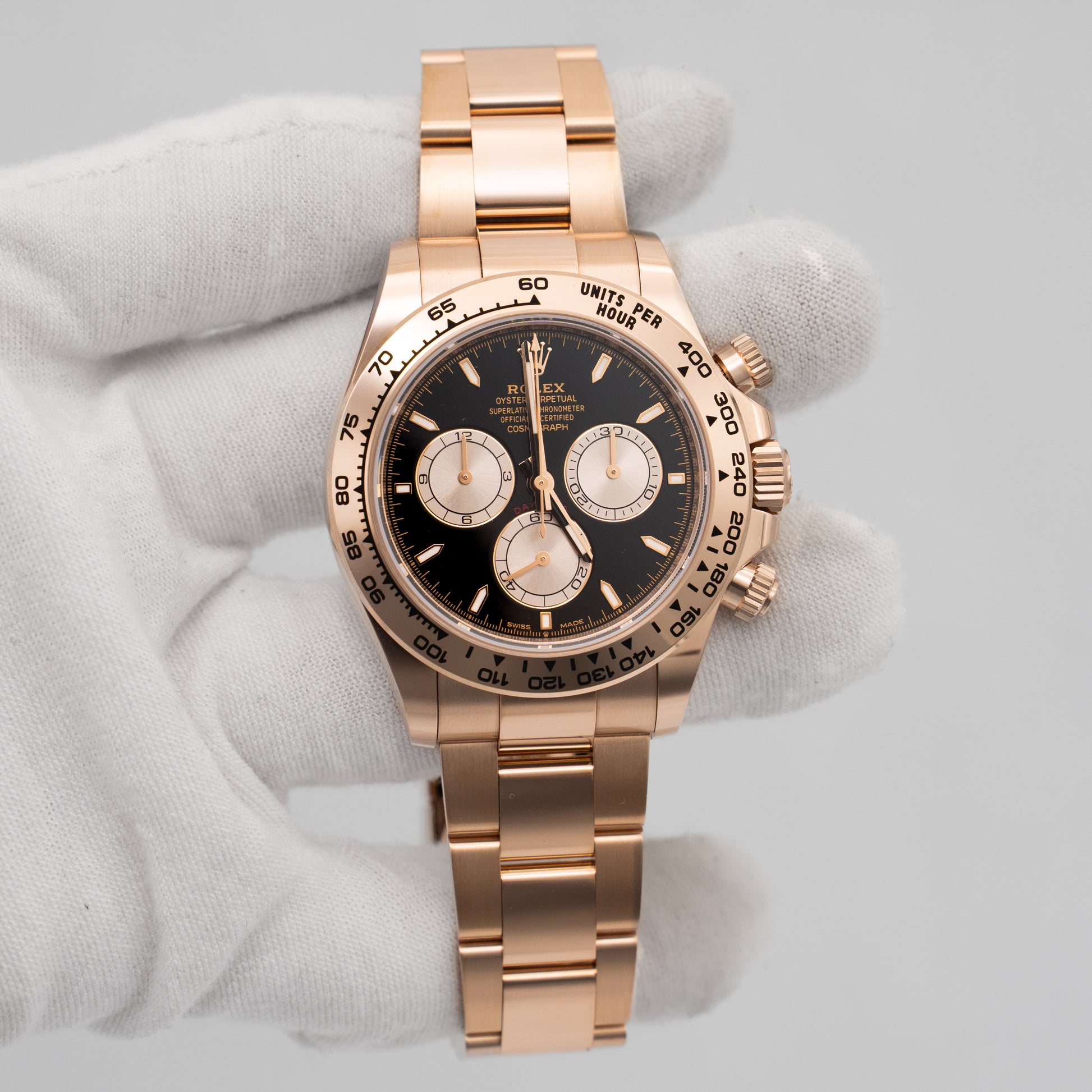 Rolex Daytona 40mm 126505 Rose Gold Black Dial
