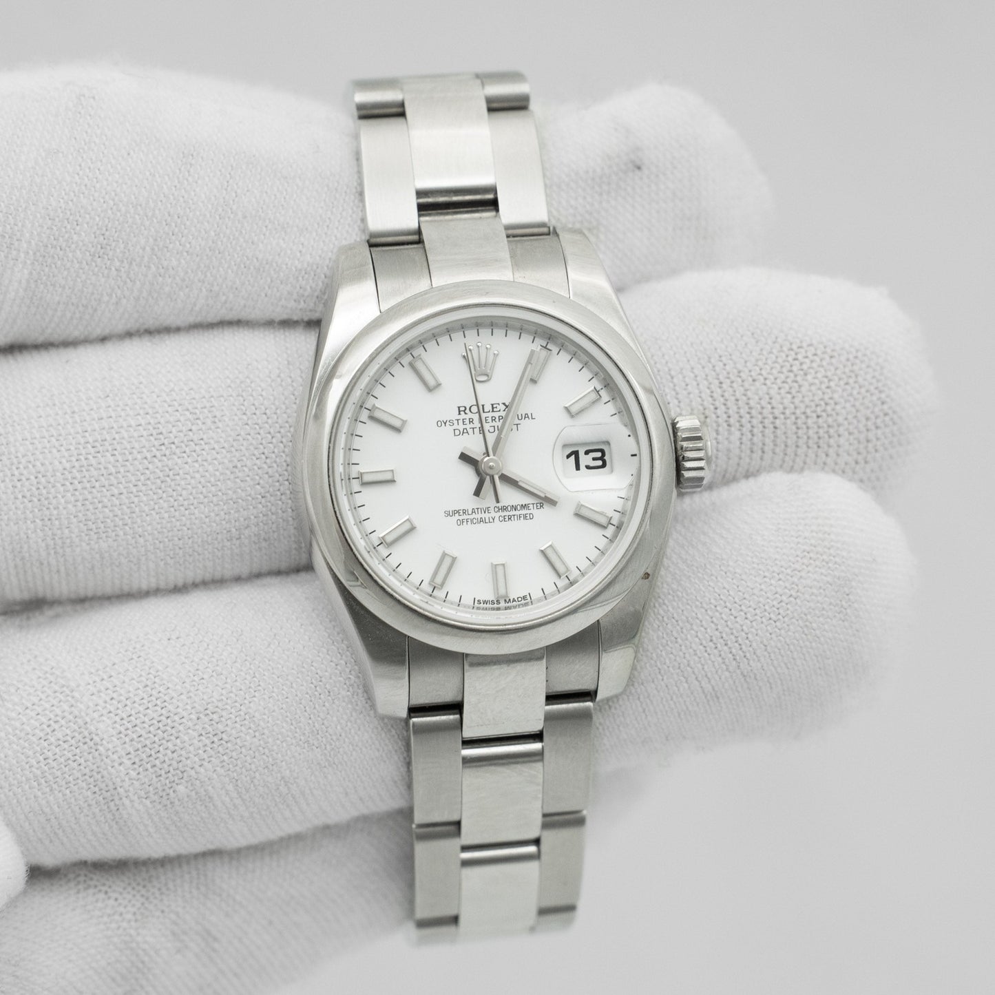 Rolex Datejust 26mm Stainless Steel White Dial Ladies Automatic Watch 179160