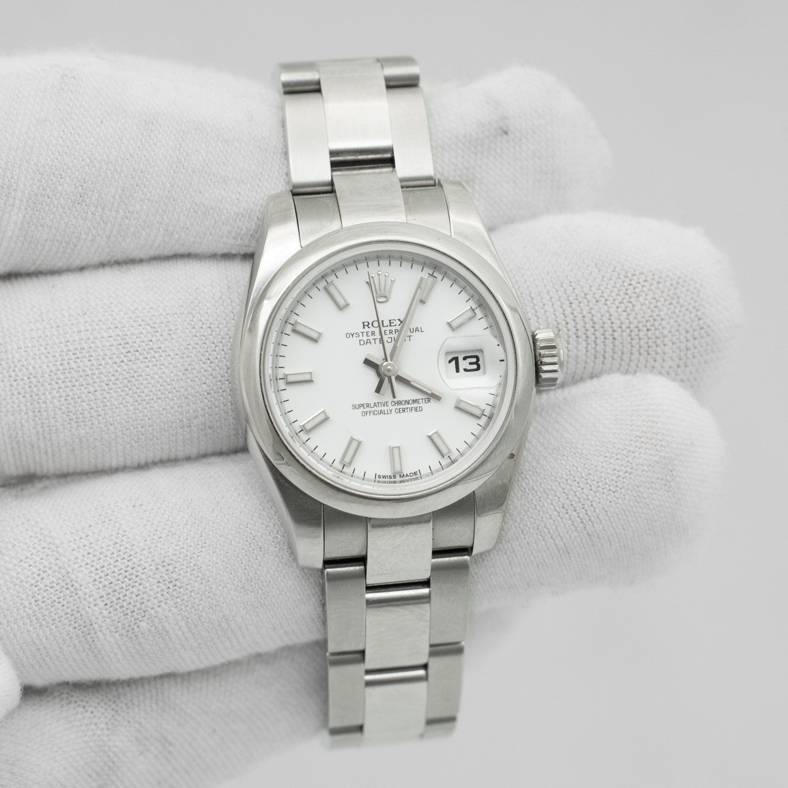 Rolex Datejust 26mm Stainless Steel White Dial Ladies Automatic Watch 179160