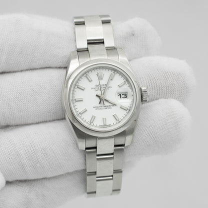 Rolex Datejust 26mm Stainless Steel White Dial Ladies Automatic Watch 179160