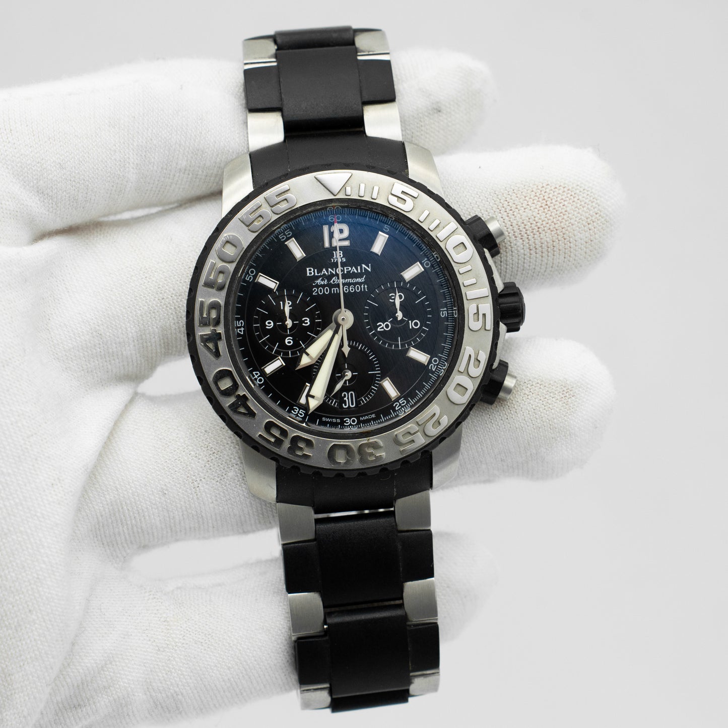 Blancpain Air Command 2285F-6530-66 40MM Black Dial