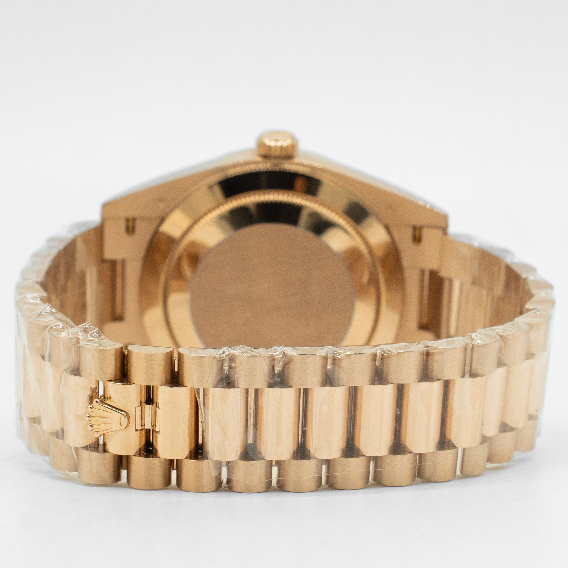 Rolex Day-Date 40 228235 President 18K Everose Gold Fluted Olive Green Dial