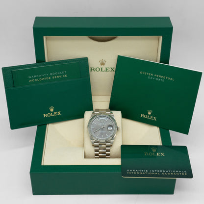 Rolex Day Date 40 18K White Gold 228239 B&P 2022
