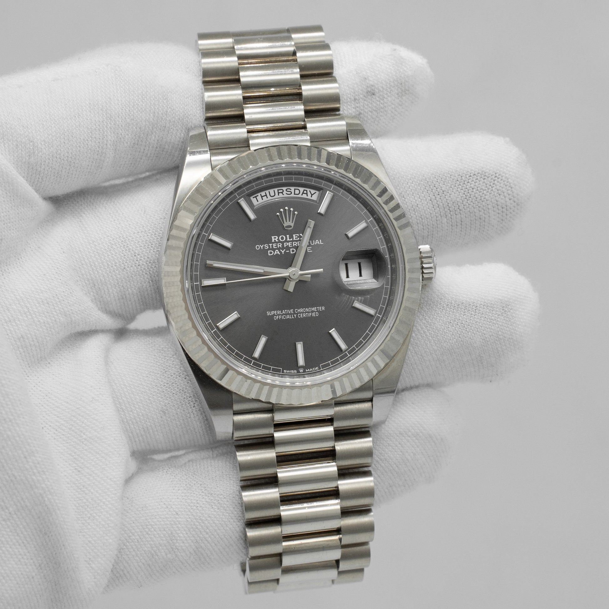 Rolex Day Date 40 18K White Gold 228239 B&P 2022