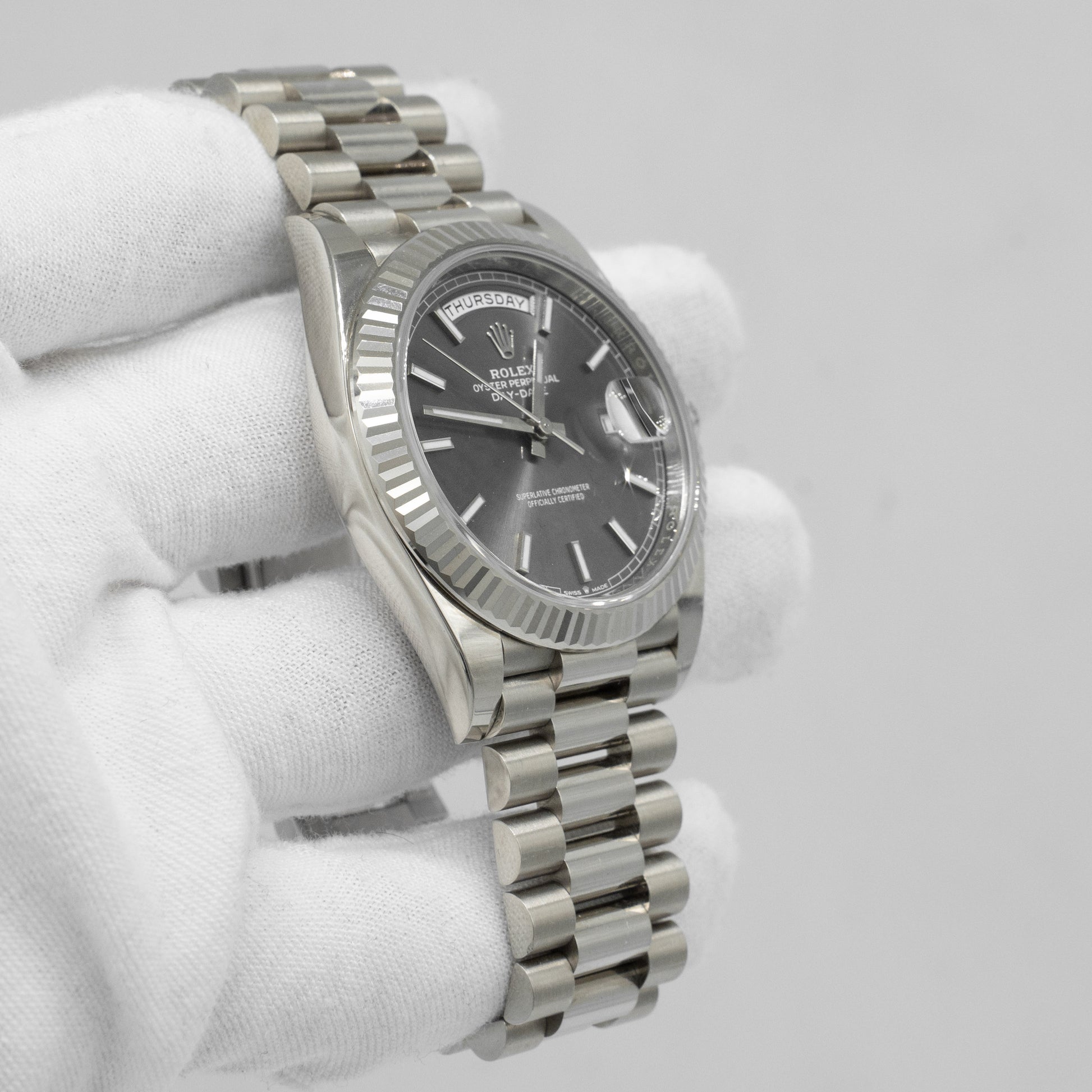 Rolex Day Date 40 18K White Gold 228239 B&P 2022