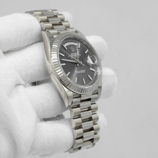 Rolex Day Date 40MM 18K White Gold 228239 Grey Dial