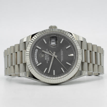 Rolex Day Date 40 18K White Gold 228239 B&P 2022