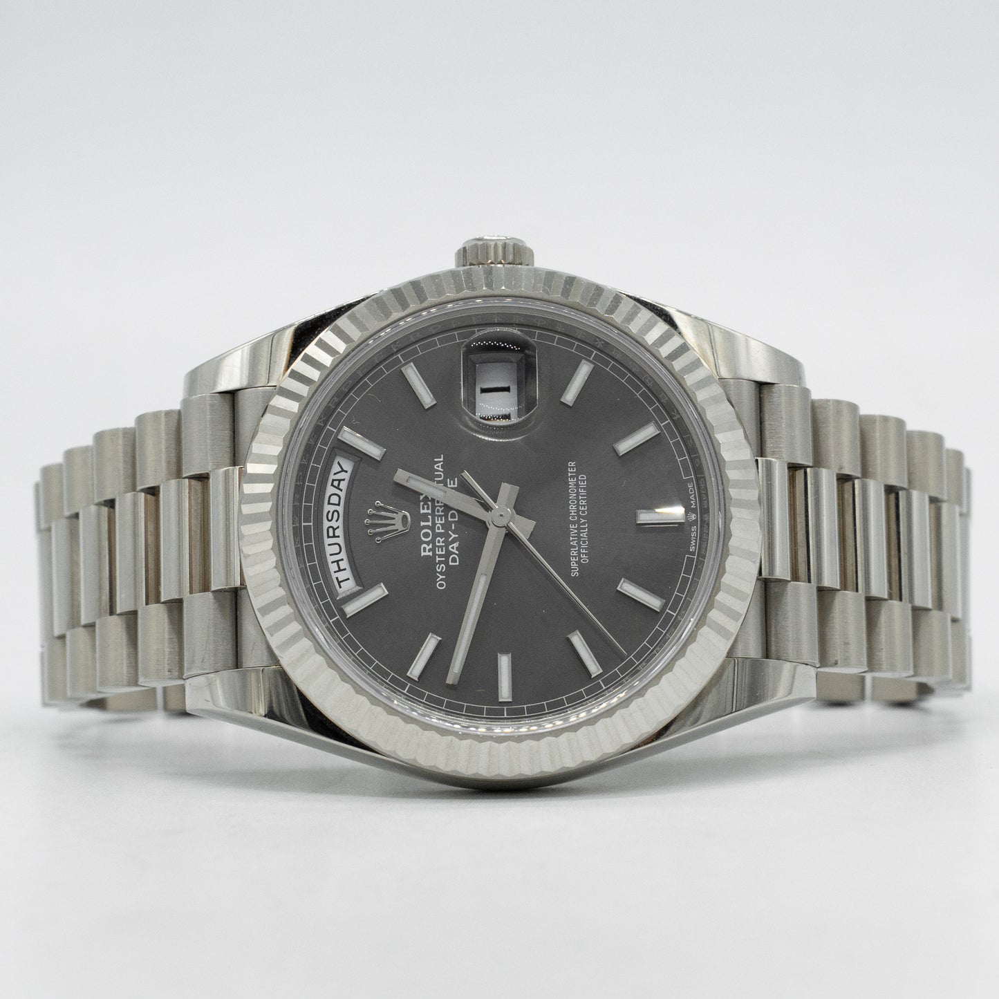 Rolex Day Date 40MM 18K White Gold 228239 Grey Dial
