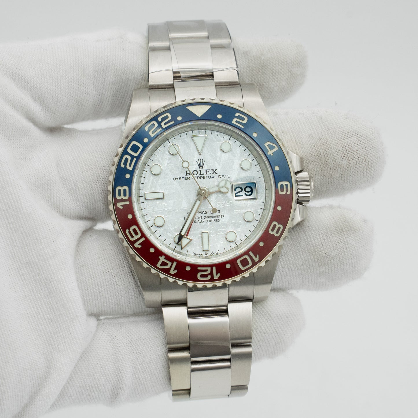 Rolex GMT Master II Pepsi Meteorite Dial White Gold 40mm 126719BLRO