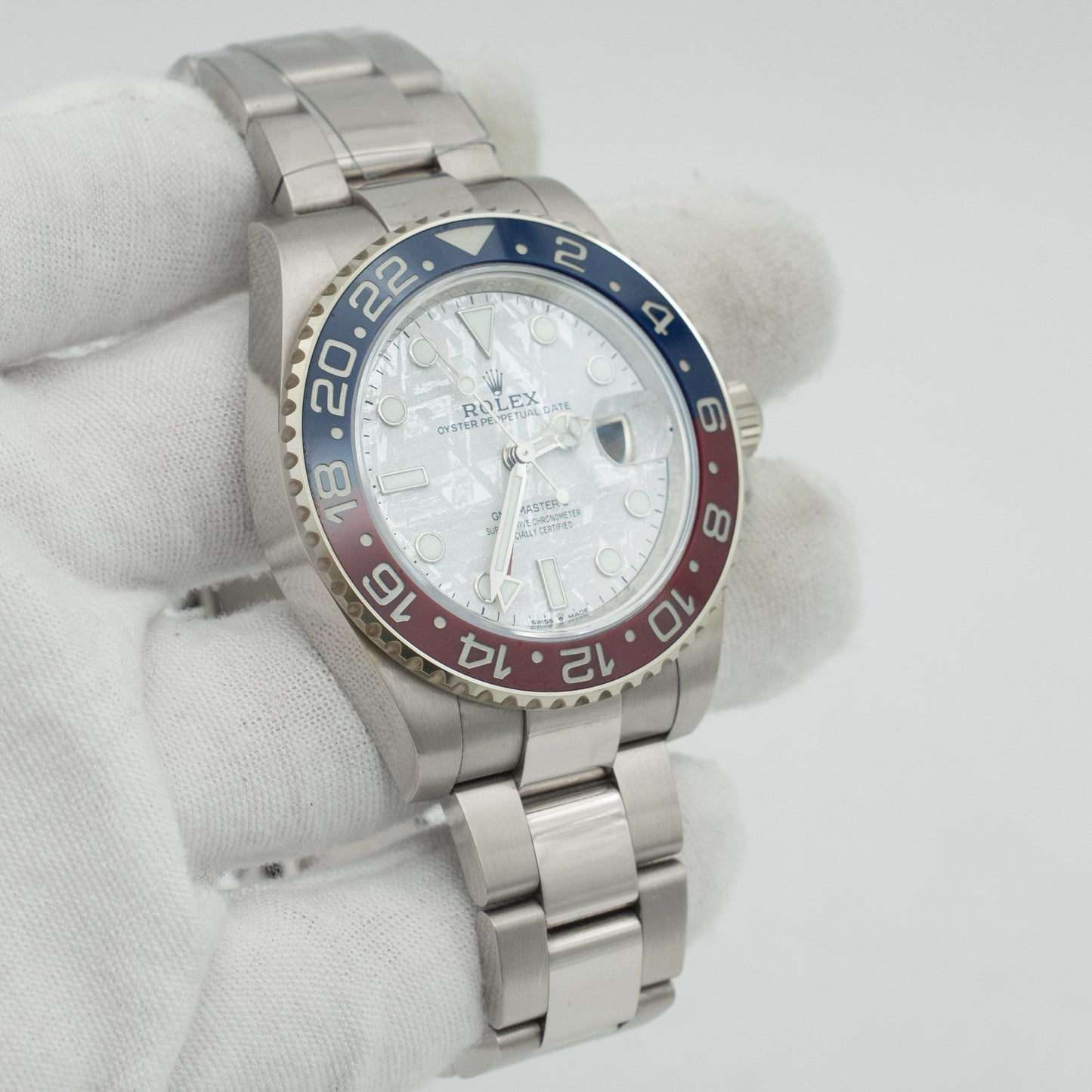 Rolex GMT Master II Pepsi Meteorite Dial White Gold 40mm 126719BLRO