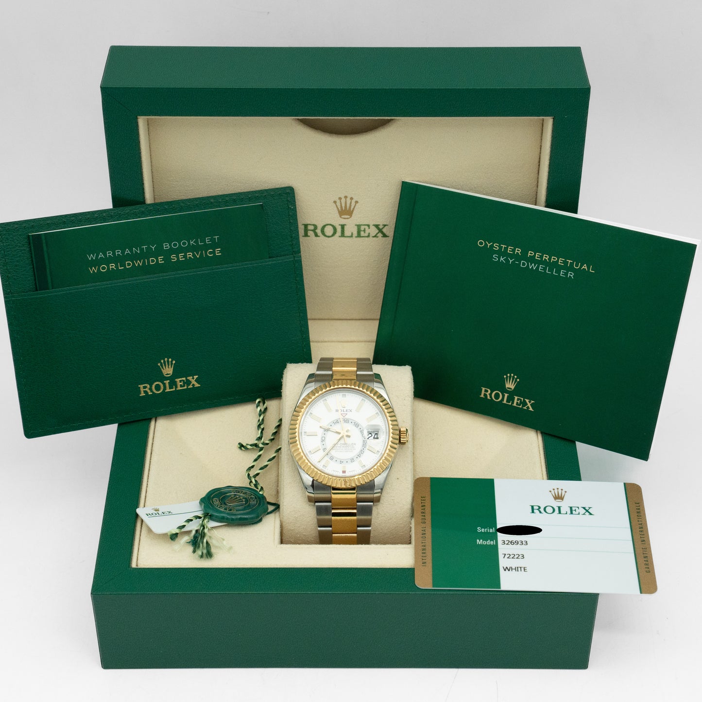 Rolex Sky-Dweller White Dial Gold & Steel 42mm Automatic 326933