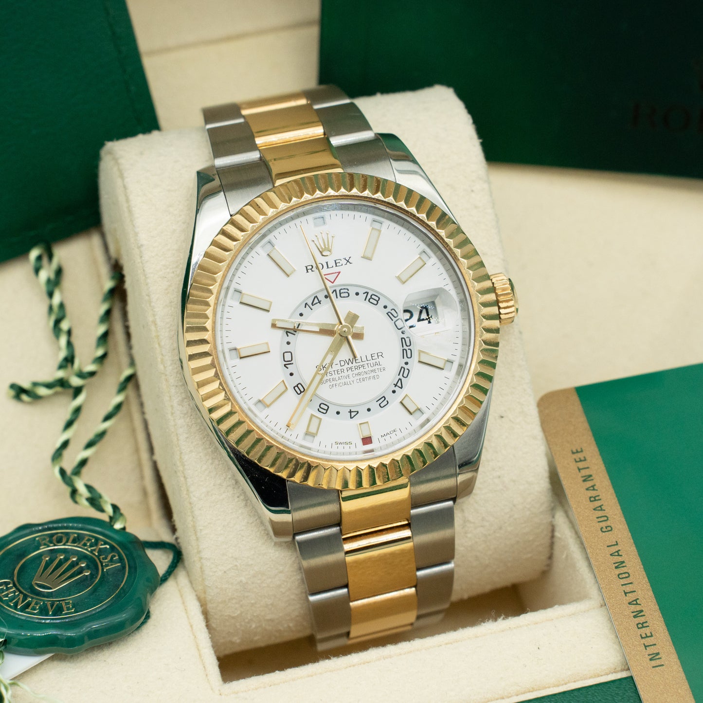 Rolex Sky-Dweller White Dial Gold & Steel 42mm Automatic 326933