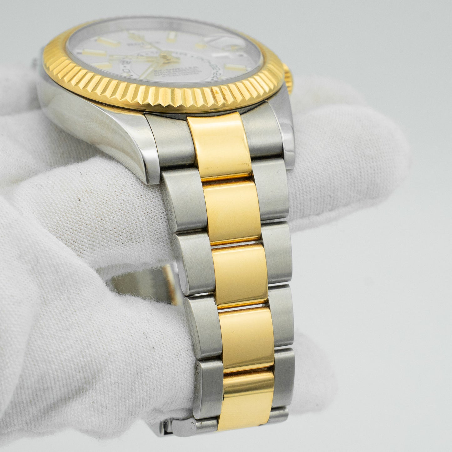 Rolex Sky-Dweller White Dial Gold & Steel 42mm Automatic 326933