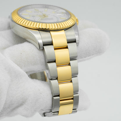 Rolex Sky-Dweller White Dial Gold & Steel 42mm Automatic 326933