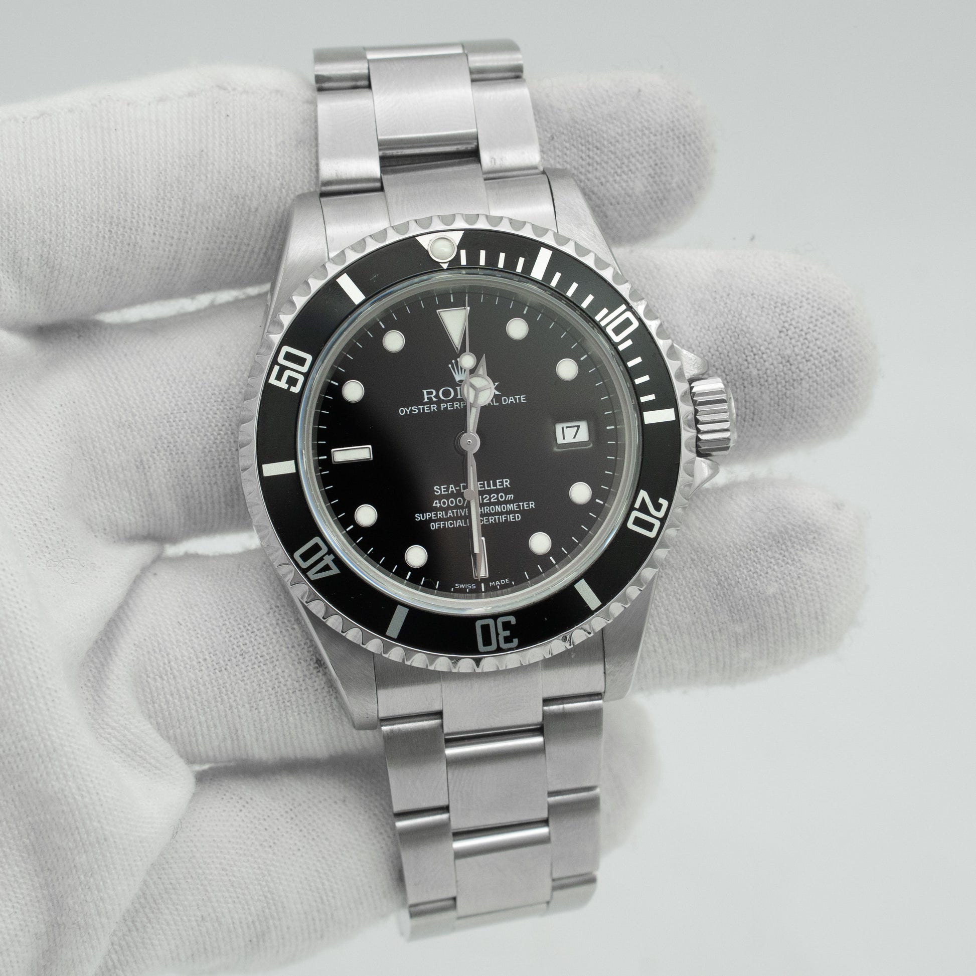 Rolex Sea-Dweller 16600 Silver Oyster Bracelet with Black Bezel