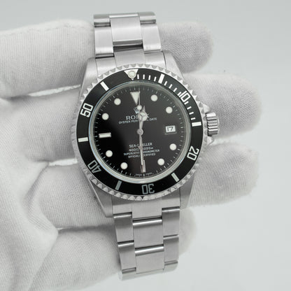 Rolex Sea-Dweller 16600 Silver Oyster Bracelet with Black Bezel