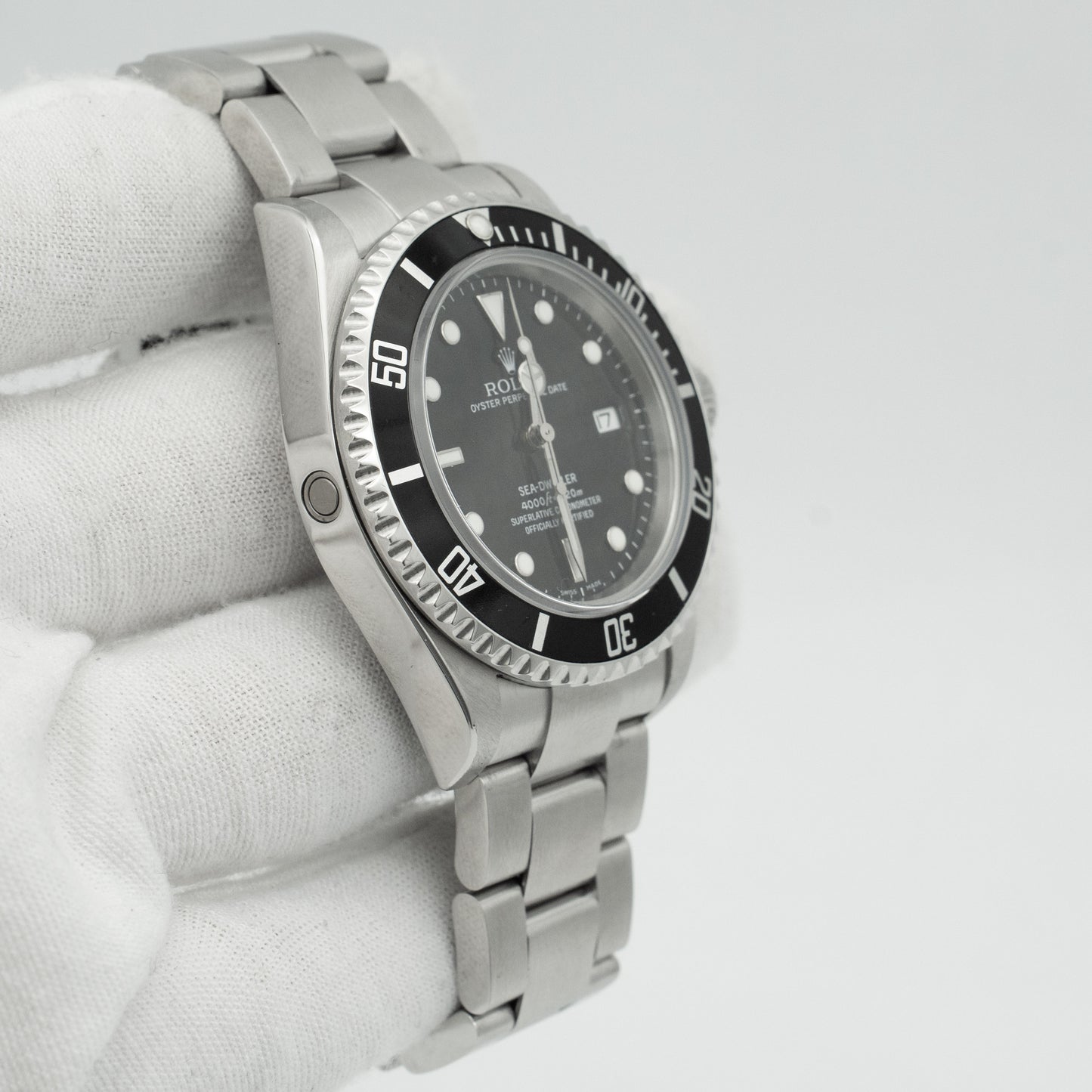 Rolex Sea-Dweller 16600 Silver Oyster Bracelet with Black Bezel