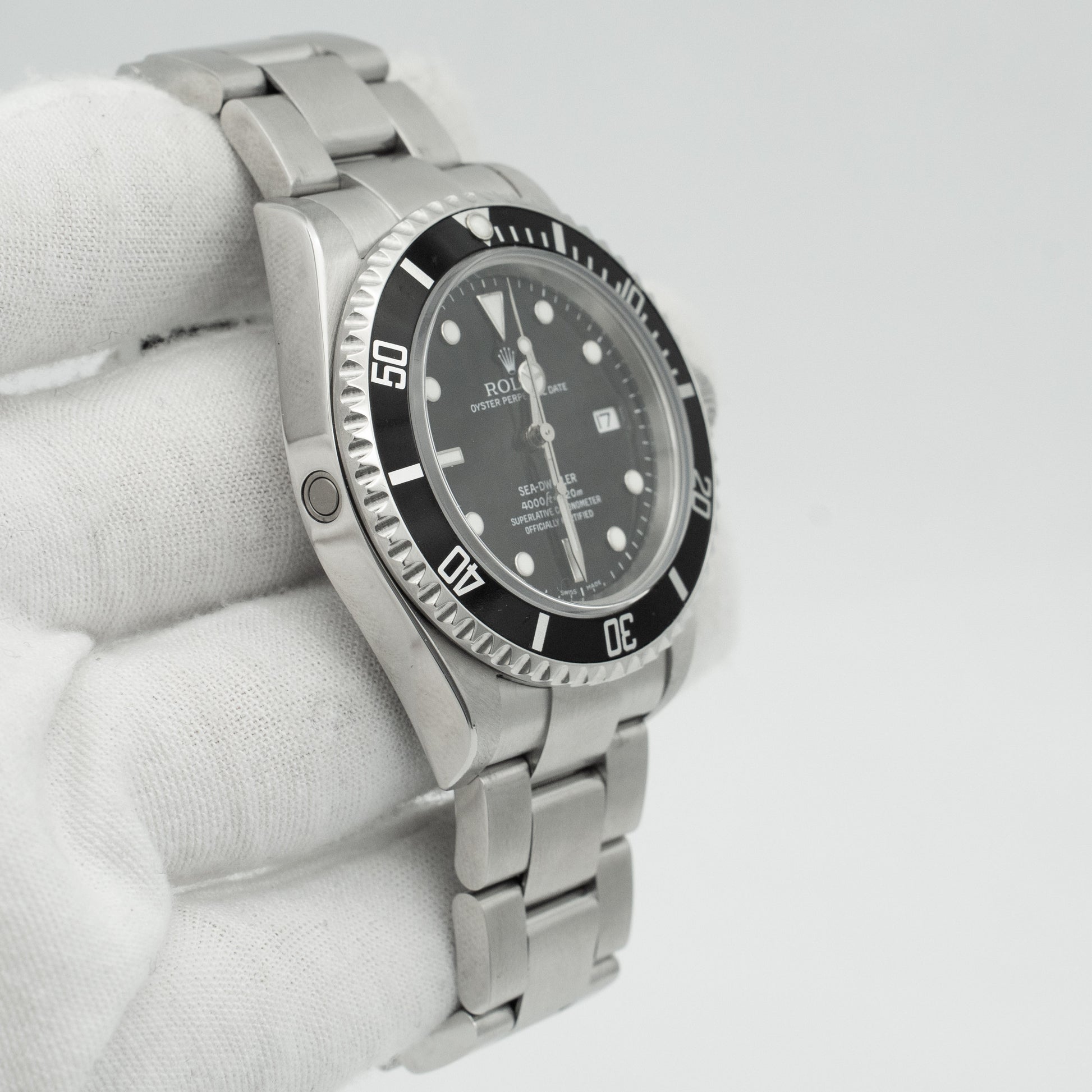 Rolex Sea-Dweller 16600 Silver Oyster Bracelet with Black Bezel