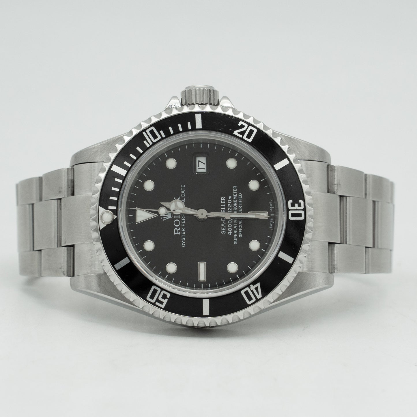 Rolex Sea-Dweller 16600 Silver Oyster Bracelet with Black Bezel
