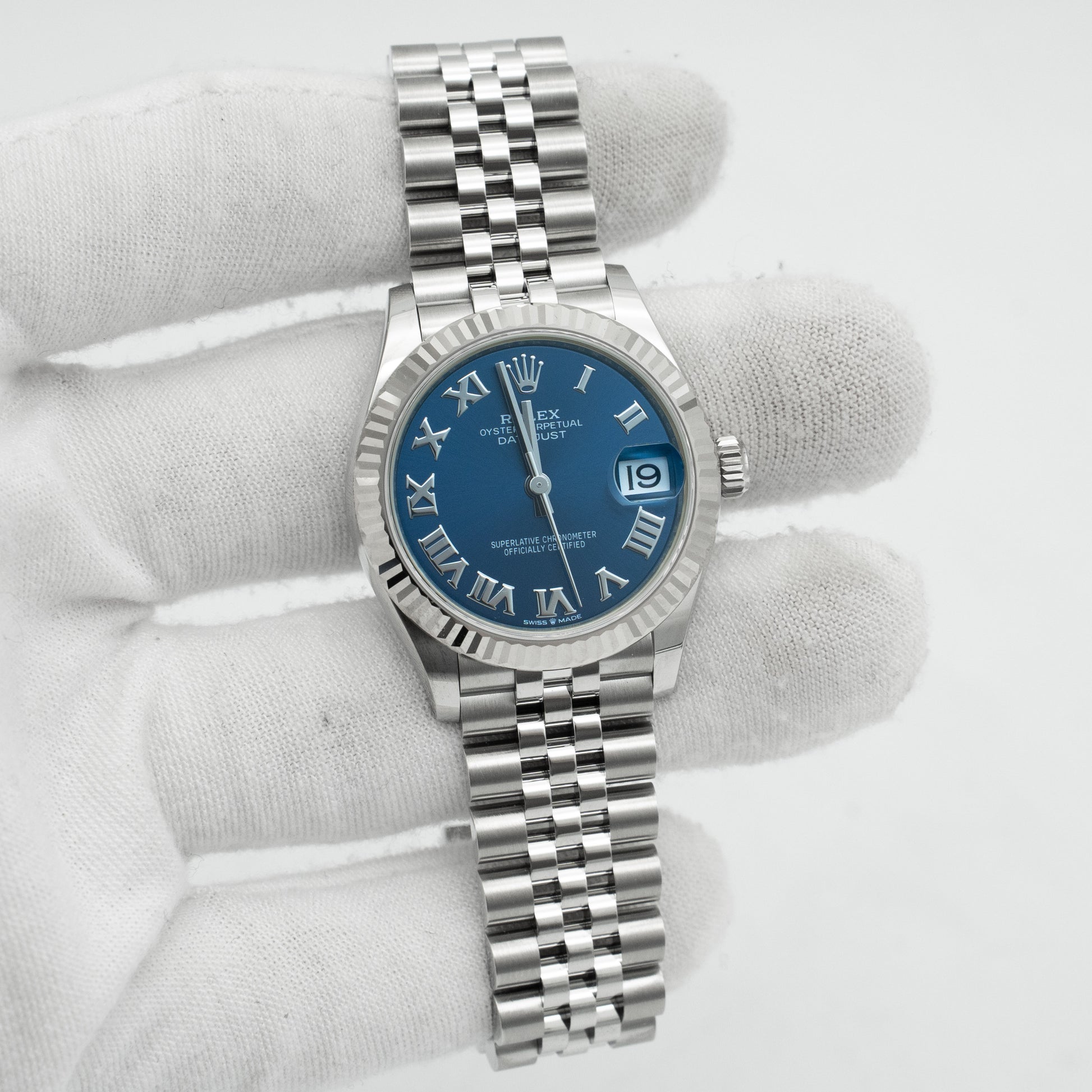 Rolex Datejust 31 Blue Roman 278274 Dial Stainless Steel Fluted Jubilee