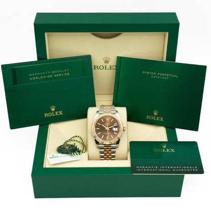 Rolex Datejust 126331 Chocolate Dial Jubilee Band Two-Tone Everose 41mm