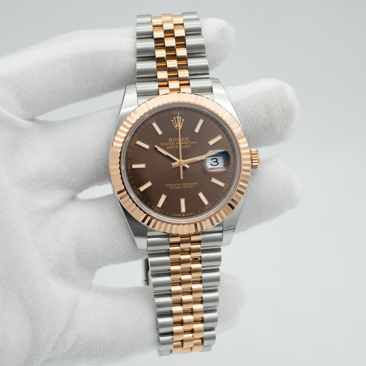 Rolex Datejust 126331 Chocolate Dial Jubilee Band Two-Tone Everose 41mm