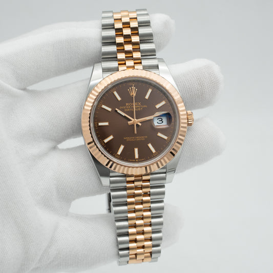 Rolex Datejust 126331 Chocolate Dial Jubilee Band Two-Tone Everose 41mm