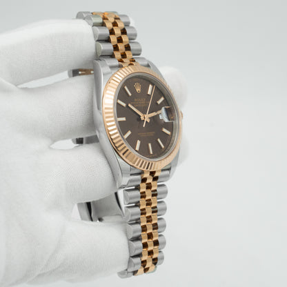 Rolex Datejust 126331 Chocolate Dial Jubilee Band Two-Tone Everose 41mm