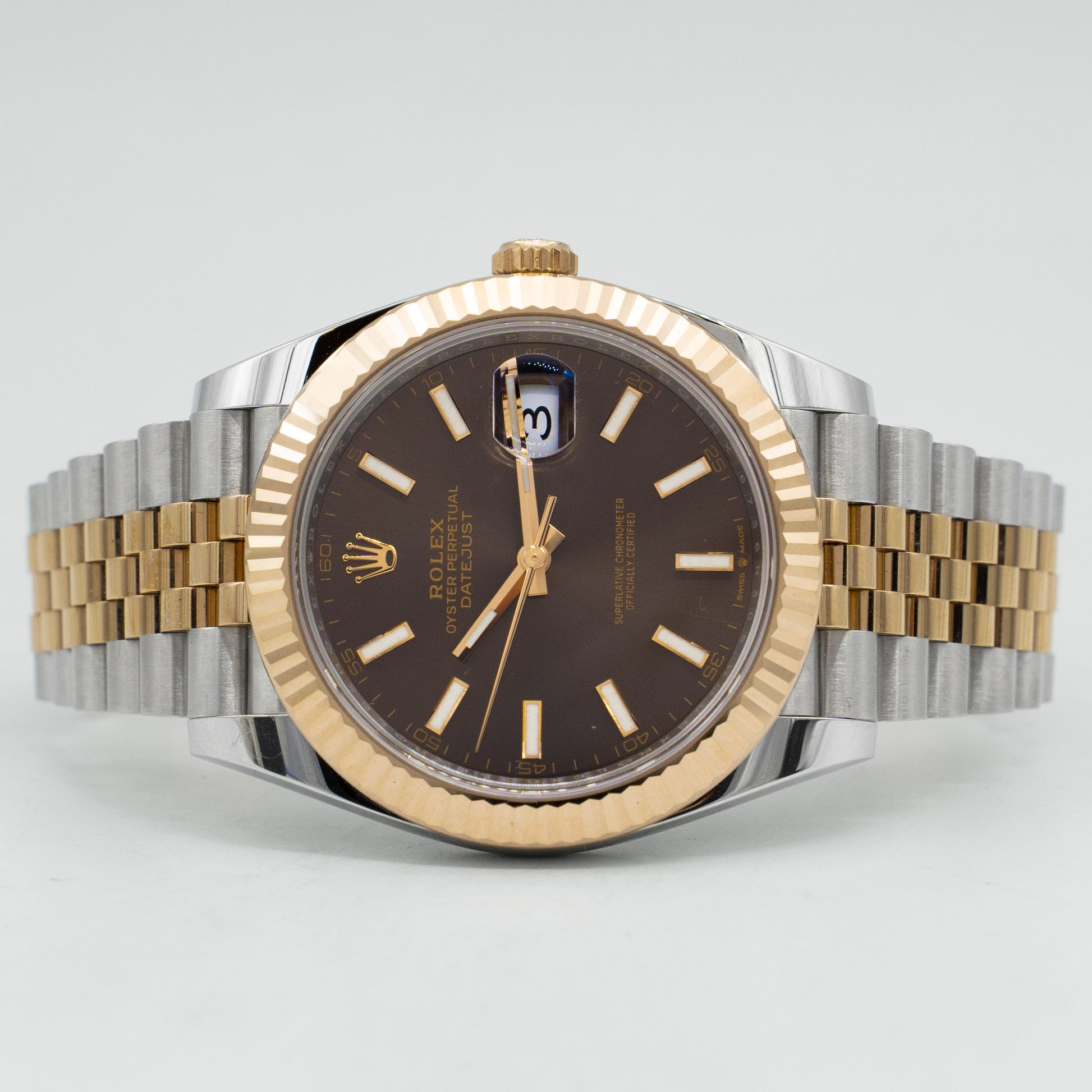Rolex Datejust 126331 Chocolate Dial Jubilee Band Two-Tone Everose 41mm