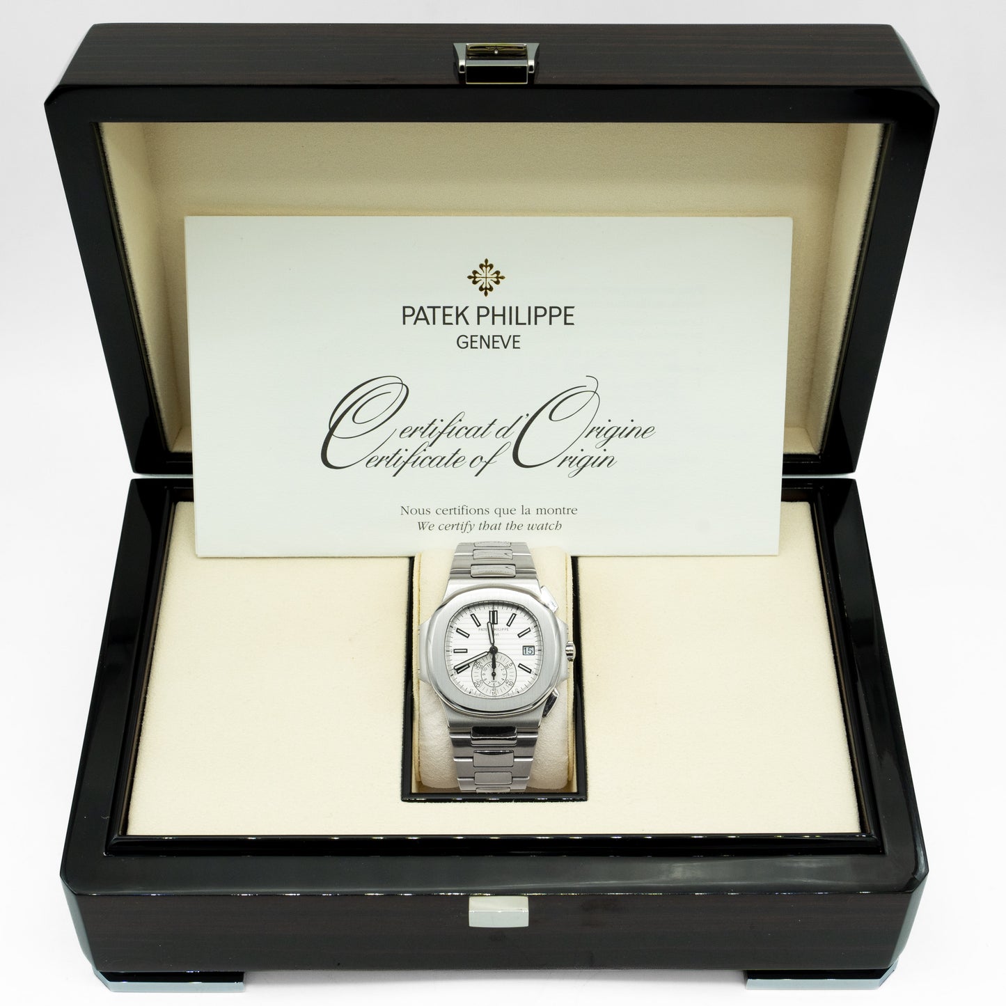 Patek Philippe Nautilus Steel White Dial Mens Watch 5980/1A-019