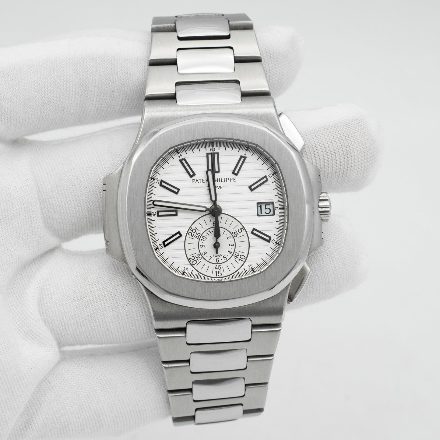 Patek Philippe Nautilus Steel White Dial Mens Watch 5980/1A-019