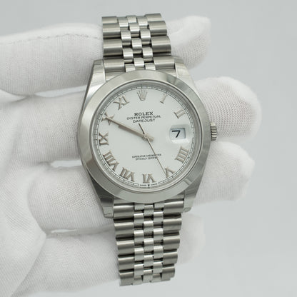 Rolex Datejust 126300 White Roman Dial Jubilee 41mm